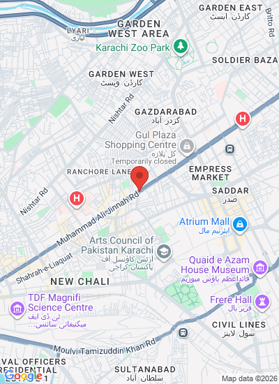 Map showing Karachi, Pakistan