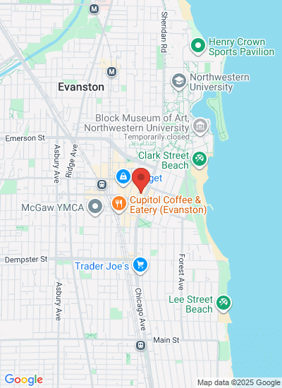 Map showing Evanston, United States
