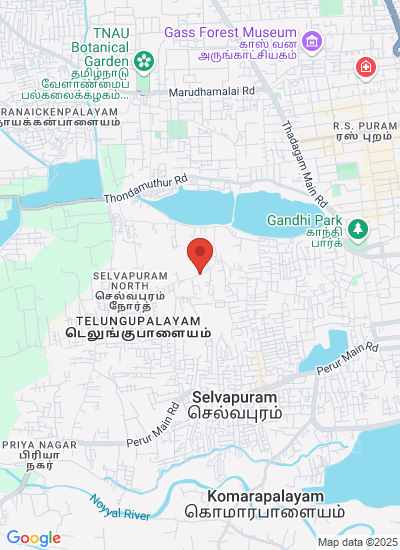 Map showing Coimbatore, India