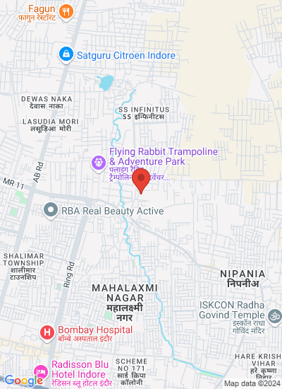 Map showing Indore, India