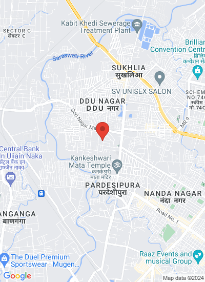 Map showing Indore, India