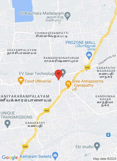 Map showing Coimbatore, India