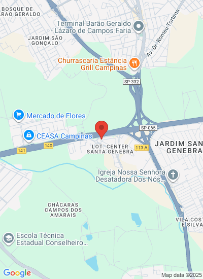 Map showing Campinas, Brazil