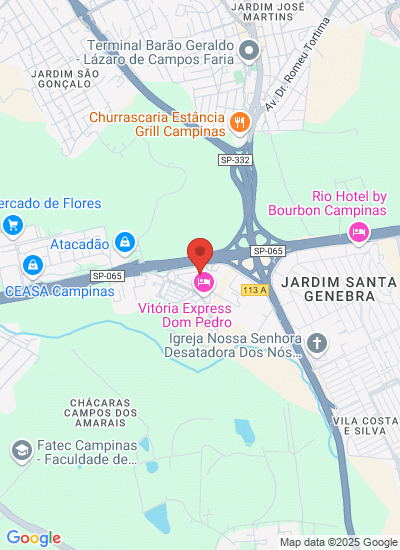 Map showing Campinas, Brazil