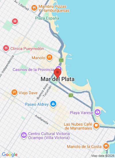 Map showing Mar del Plata, Argentina
