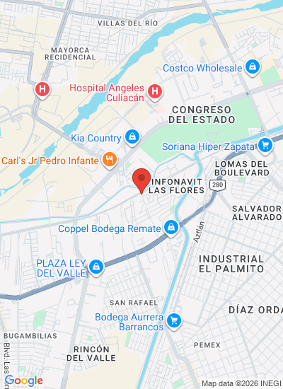 Map showing Culiacan, Mexico