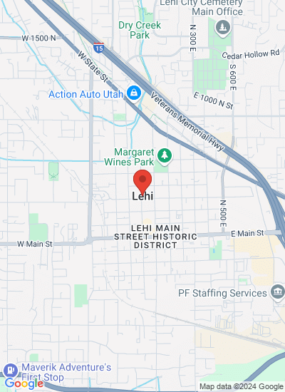 Map showing Lehi, United States