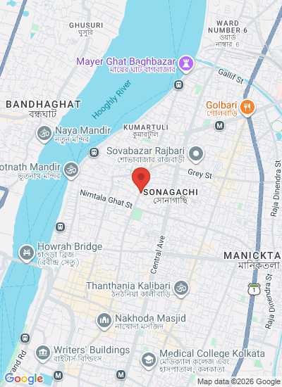 Map showing kolkata, India