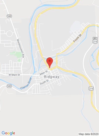 Map showing Ridgway, United States