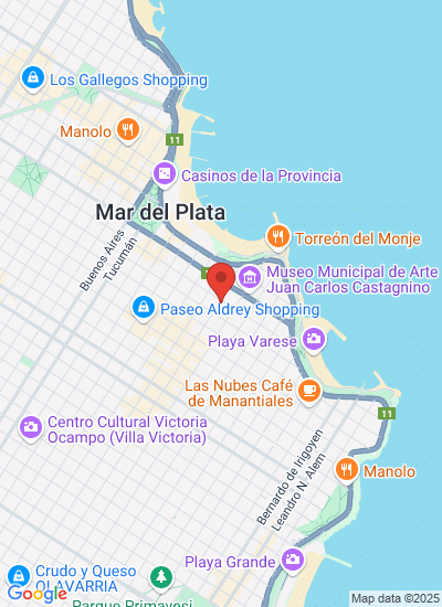 Map showing Mar del Plata, Argentina