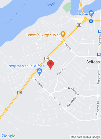 Map showing Akureyri, Iceland