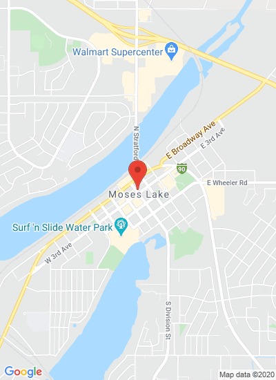 Map showing Moses Lake, United States