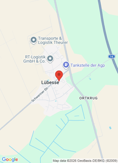 Map showing Lübesse, Germany