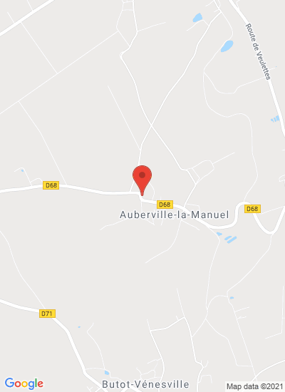 Map showing Auberville-la-Manuel, France