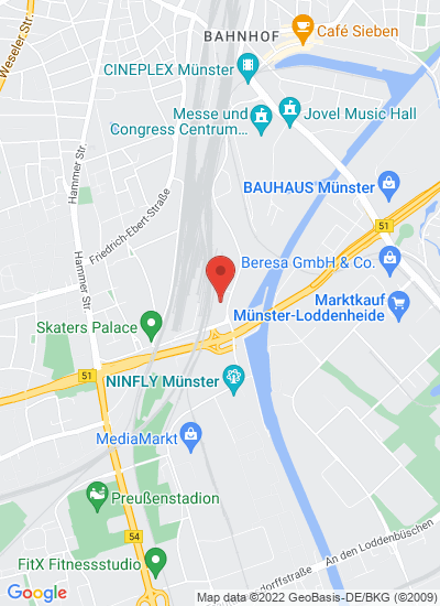 Map showing Münster, Germany