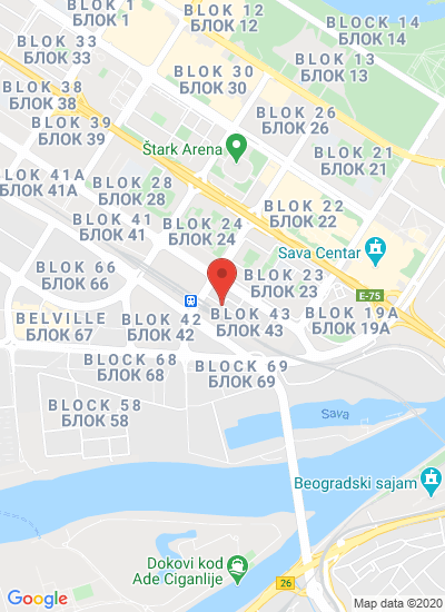 Map showing Belgrade, Serbia