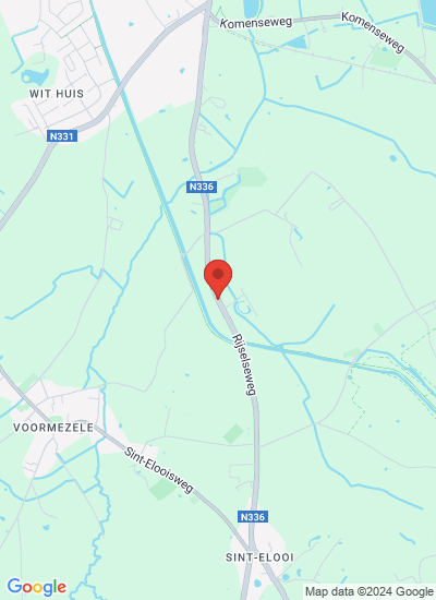 Map showing Ypres, Belgium