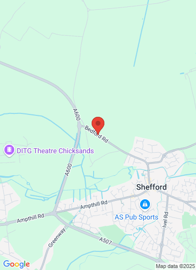 Map showing Bedfordshire, United Kingdom