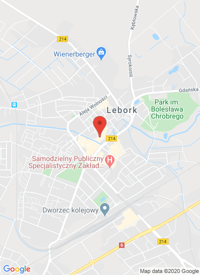 Map showing Lębork, Poland