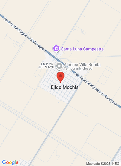 Map showing Los Mochis, Mexico