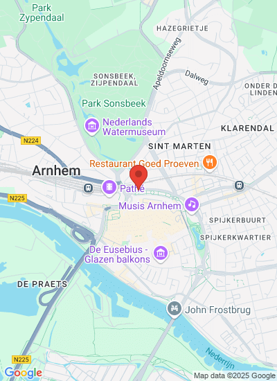 Map showing Arnhem, Netherlands