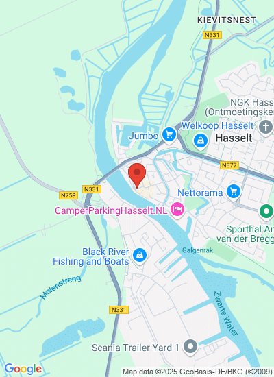 Map showing Hasselt, Netherlands