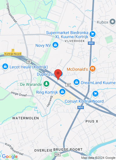 Map showing Kuurne, Belgium