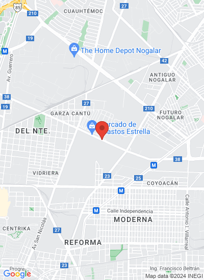 Map showing Monterrey, Mexico