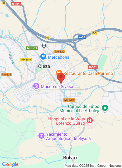 Map showing Cieza, Spain