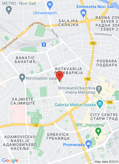 Map showing Novi Sad, Serbia