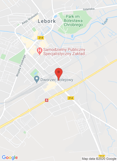 Map showing Lębork, Poland