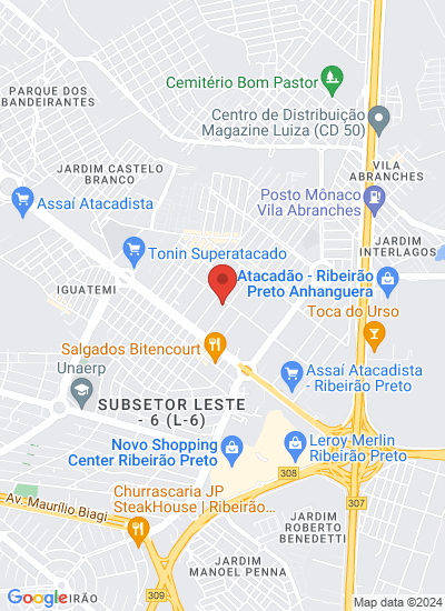 Map showing Ribeirão Preto, Brazil