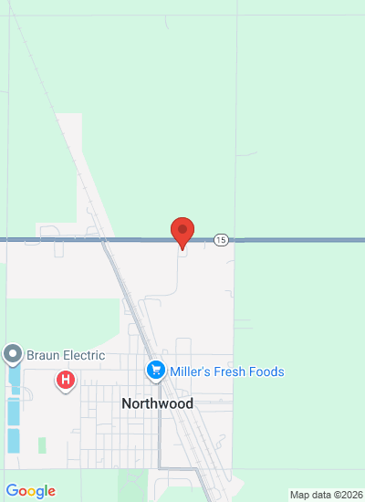 Map showing Northwood, United States