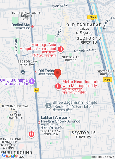 Map showing Faridabad, India
