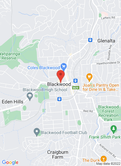 Map showing Blackwood, Australia