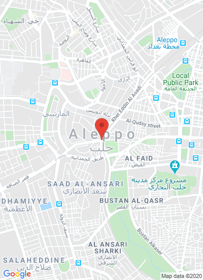 Map showing Aleppo, Syria