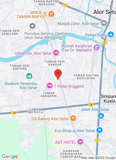Map showing Alor Setar, Malaysia