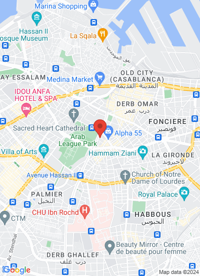 Map showing Casablanca, Morocco