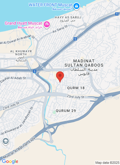 Map showing Al Khuwair, Oman
