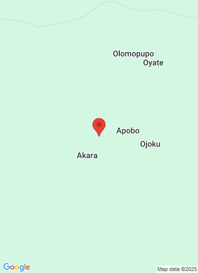 Map showing Ogbomoso, Nigeria