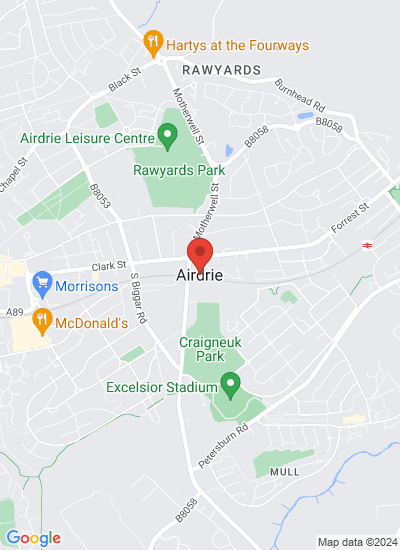 Map showing Airdrie, United Kingdom