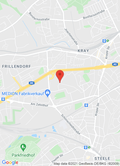 Map showing Essen, Germany