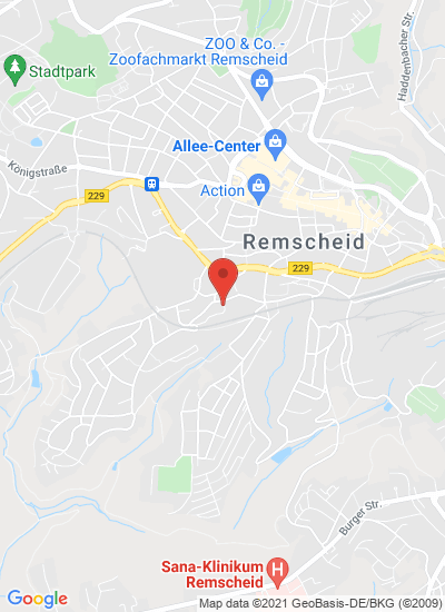 Map showing Remscheid, Germany