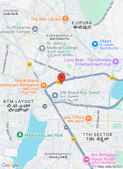 Map showing Bengaluru, India