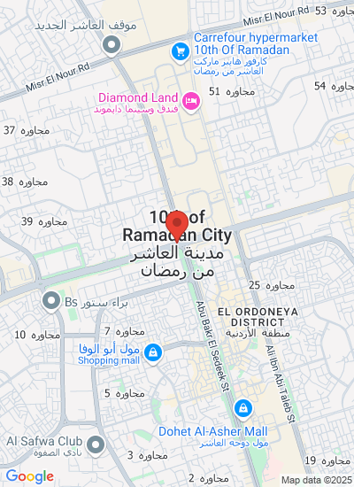 Map showing 10th of Ramadan city, Egypt