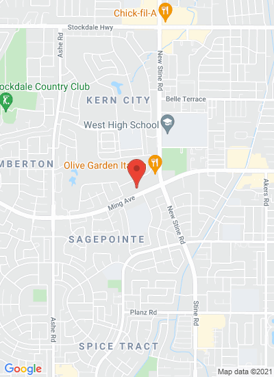Map showing Bakersfield, United States
