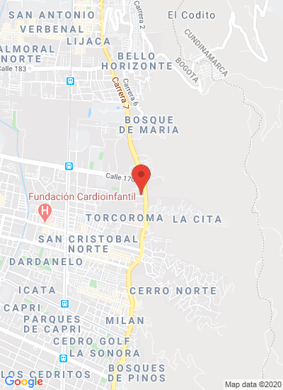 Map showing Bogota, Colombia