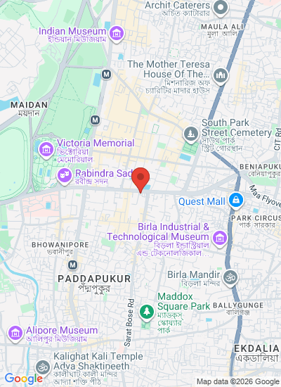 Map showing Kolkata, India