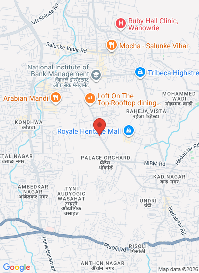 Map showing Pune, India