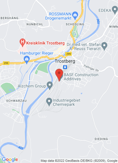 Map showing Trostberg, Germany